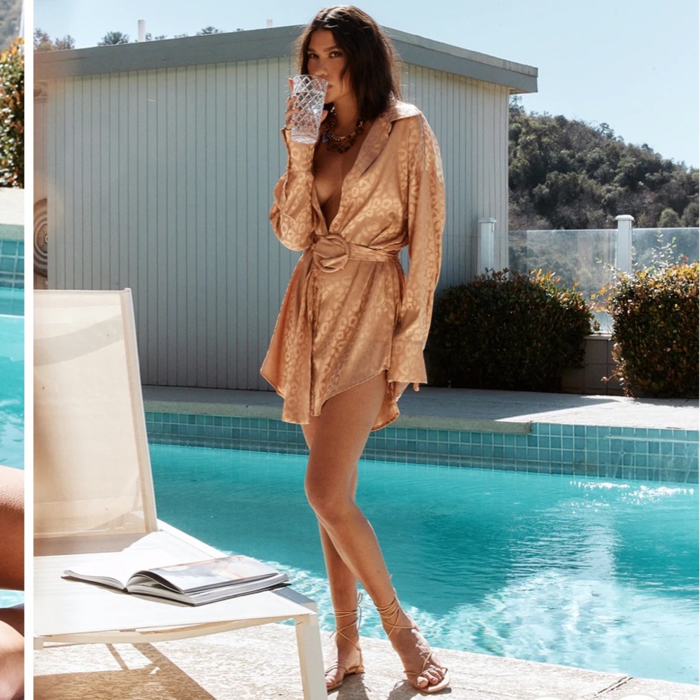 Gold leopard dress